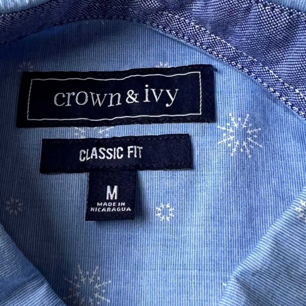 3 Crown & Ivy Long Sleeve Button Down Shirts Striped Plaid Floral Print Mens M - Picture 7 of 16